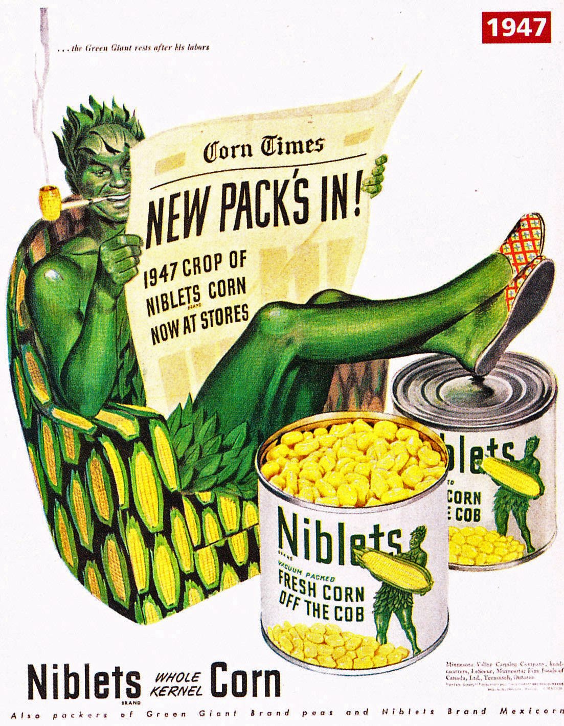 Green Giant La-Z-Boy Magazine Ad 1947