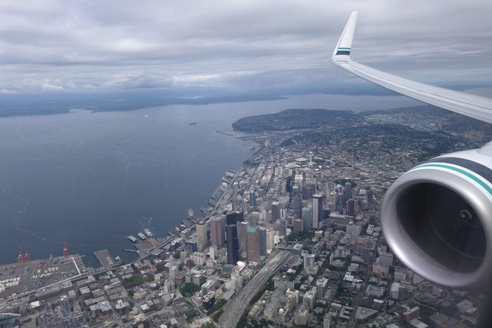 Flying away from Seattle