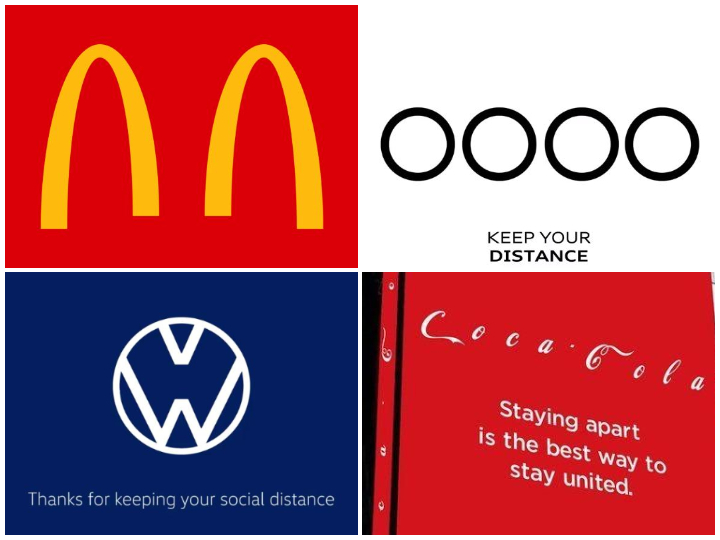 Social distancing logos